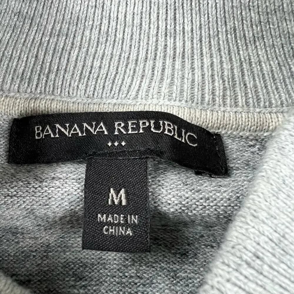 Banana Republic Men's size Medium Button Down Sweater Cardigan Gray 2 Tone